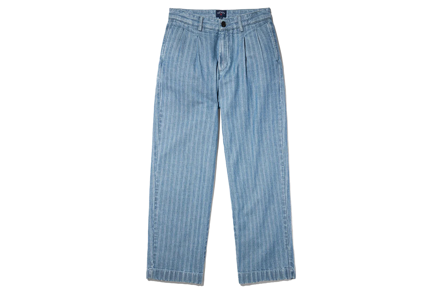 Noah Double-Pleat Herringbone Denim Pant