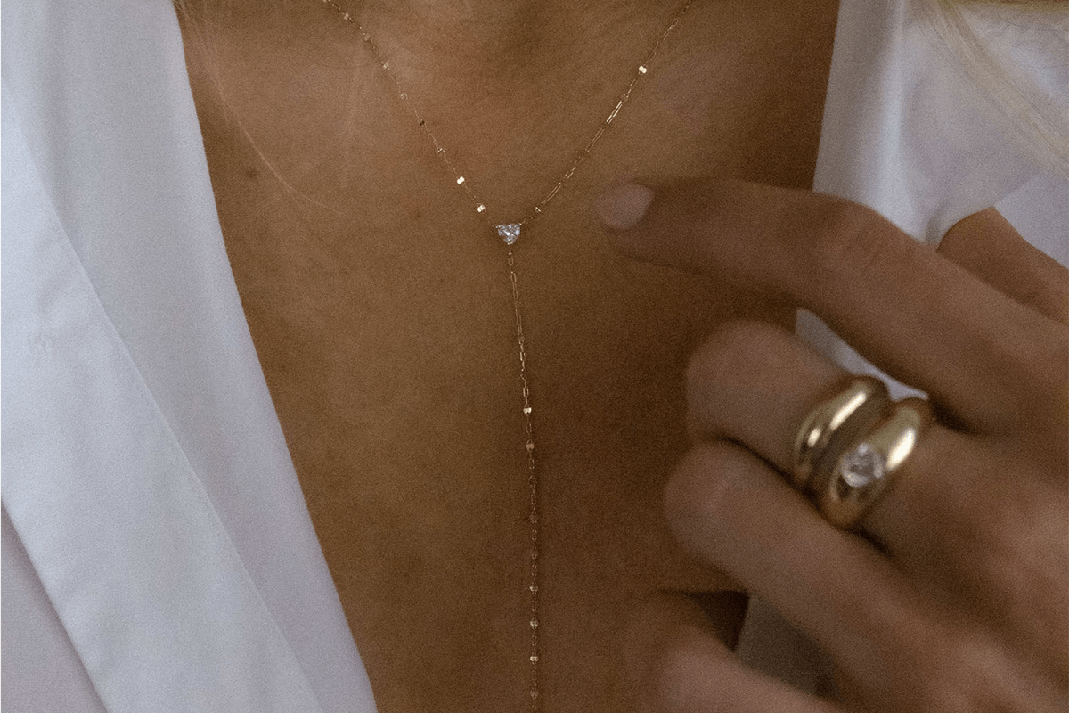 Kinn Darling Lariat Heart Necklace