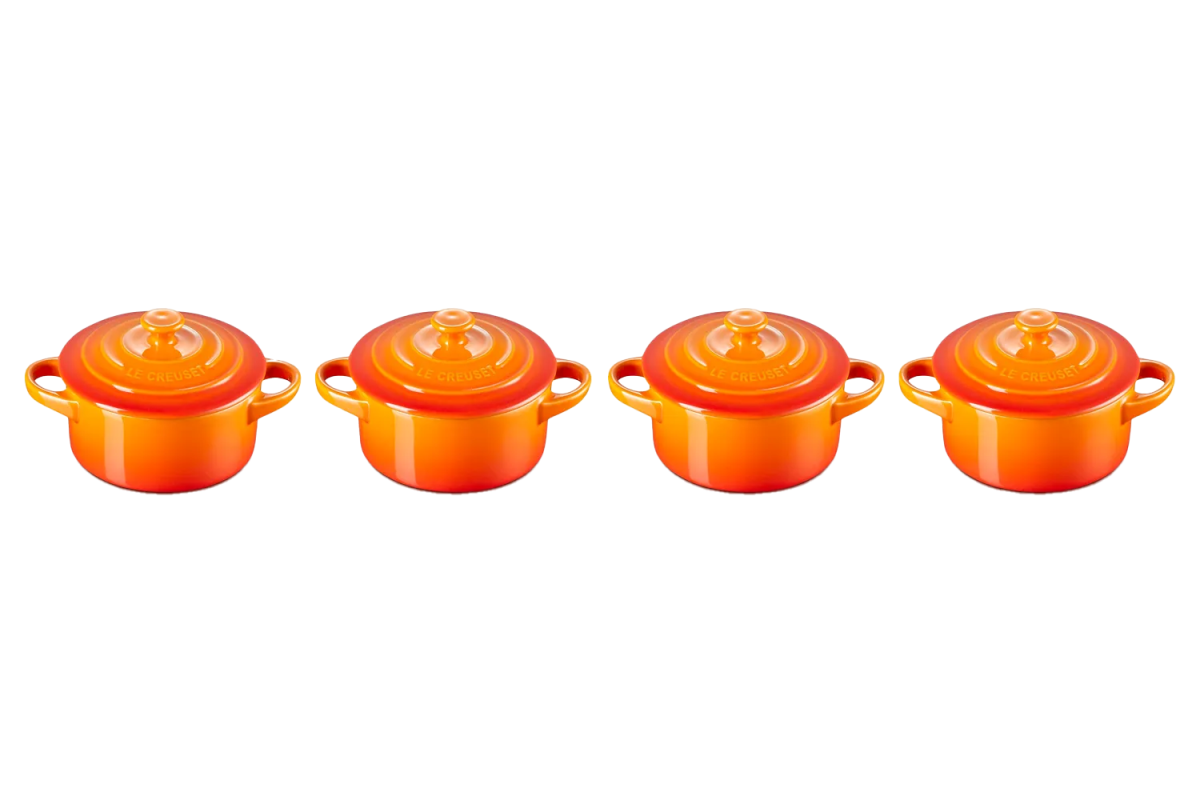 Le Creuset Signature 8 oz. Petite Cocottes with Cookbook, Set of 4