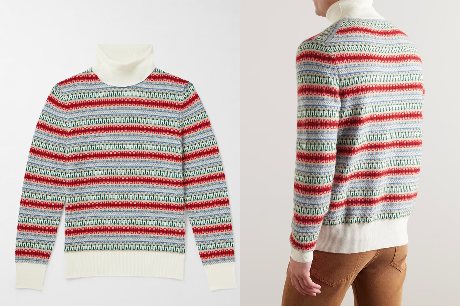 Loro Piana Fair Isle Cashmere Rollneck Sweater