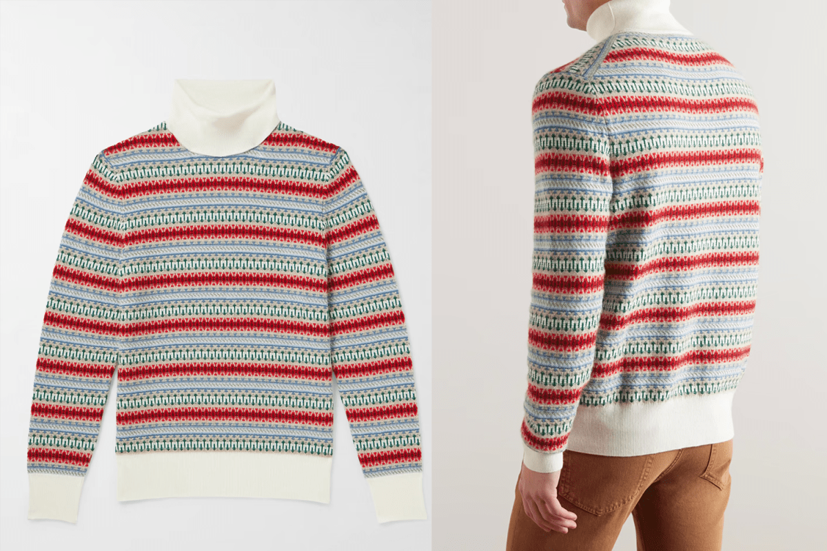 Loro Piana Fair Isle Cashmere Rollneck Sweater