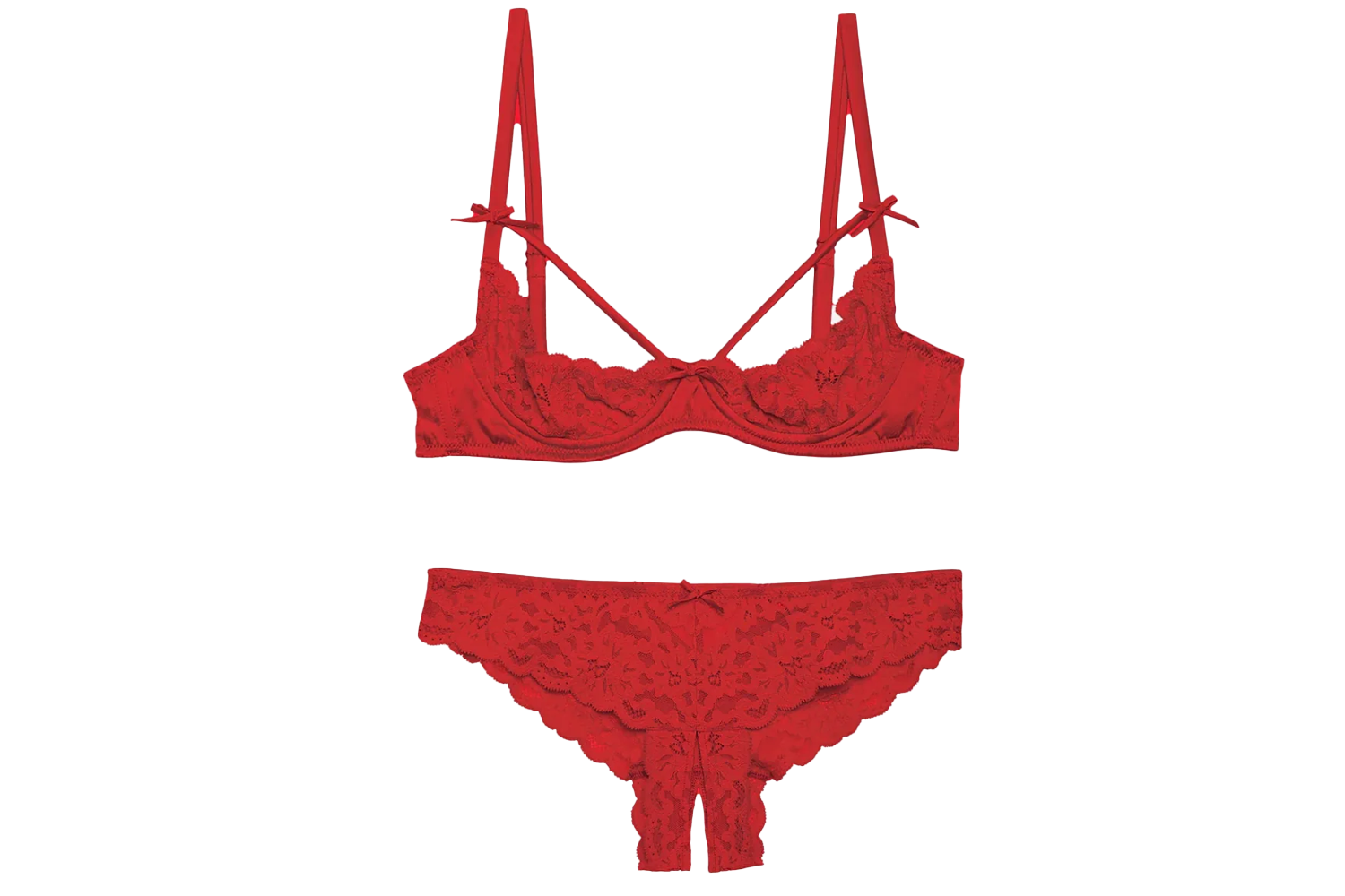 Fleur du Mal Rouge Charlotte Lace Ouvert Gift Set