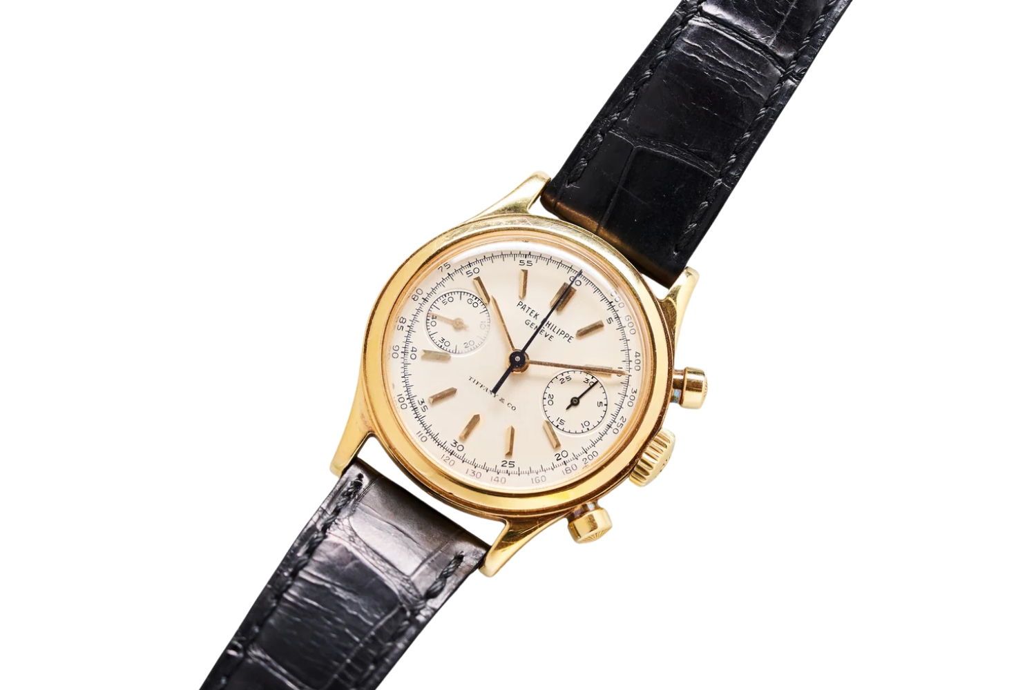 Patek Philippe yellow gold chronograph, retailed by Tiffany & Co