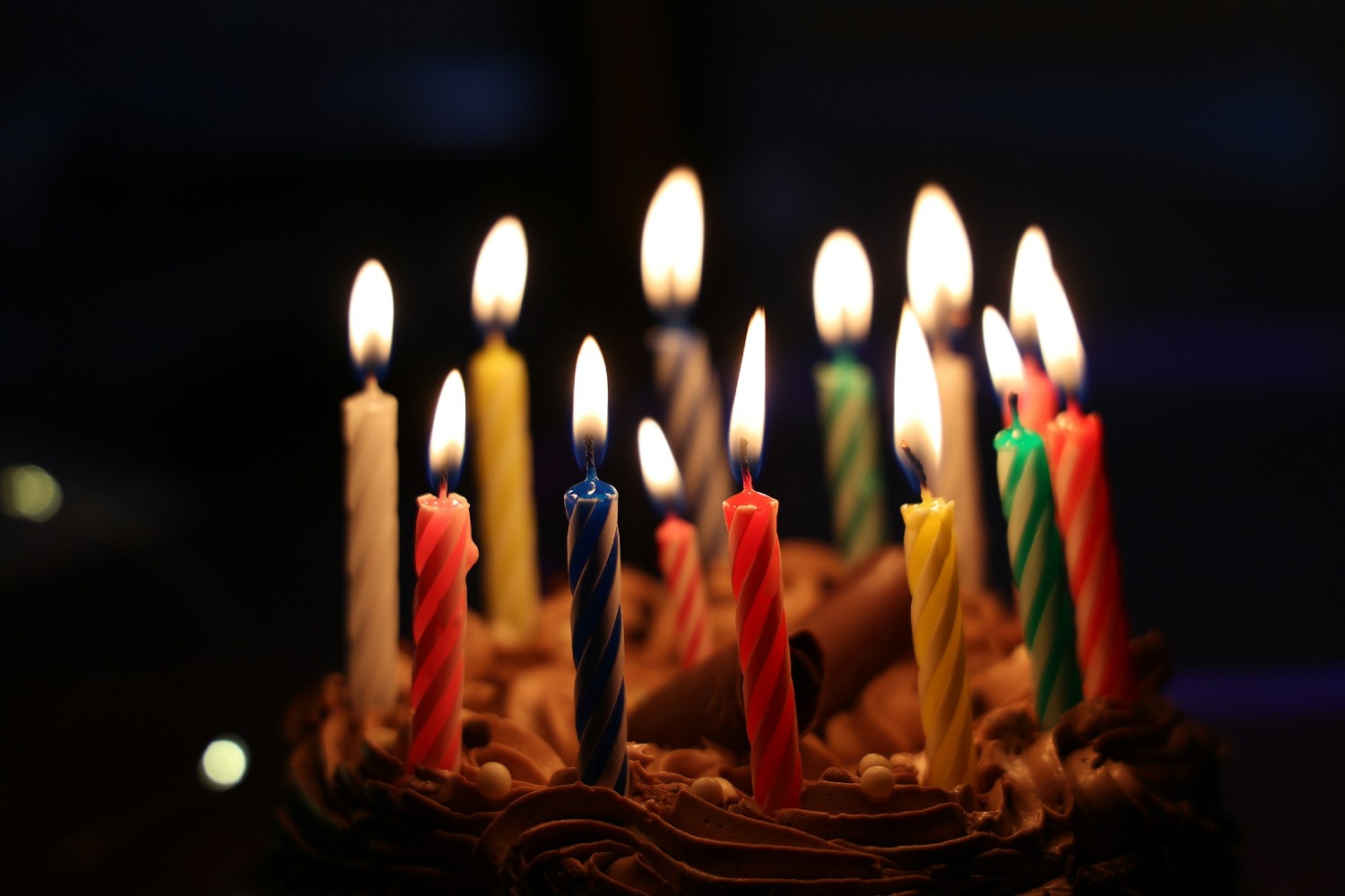 Candles on a birthday cake