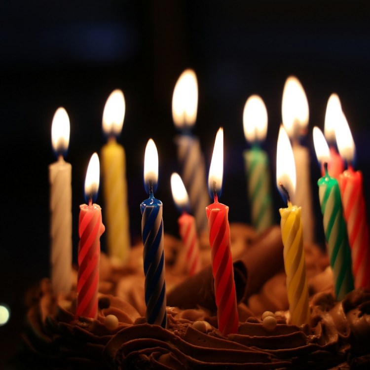 Candles on a birthday cake