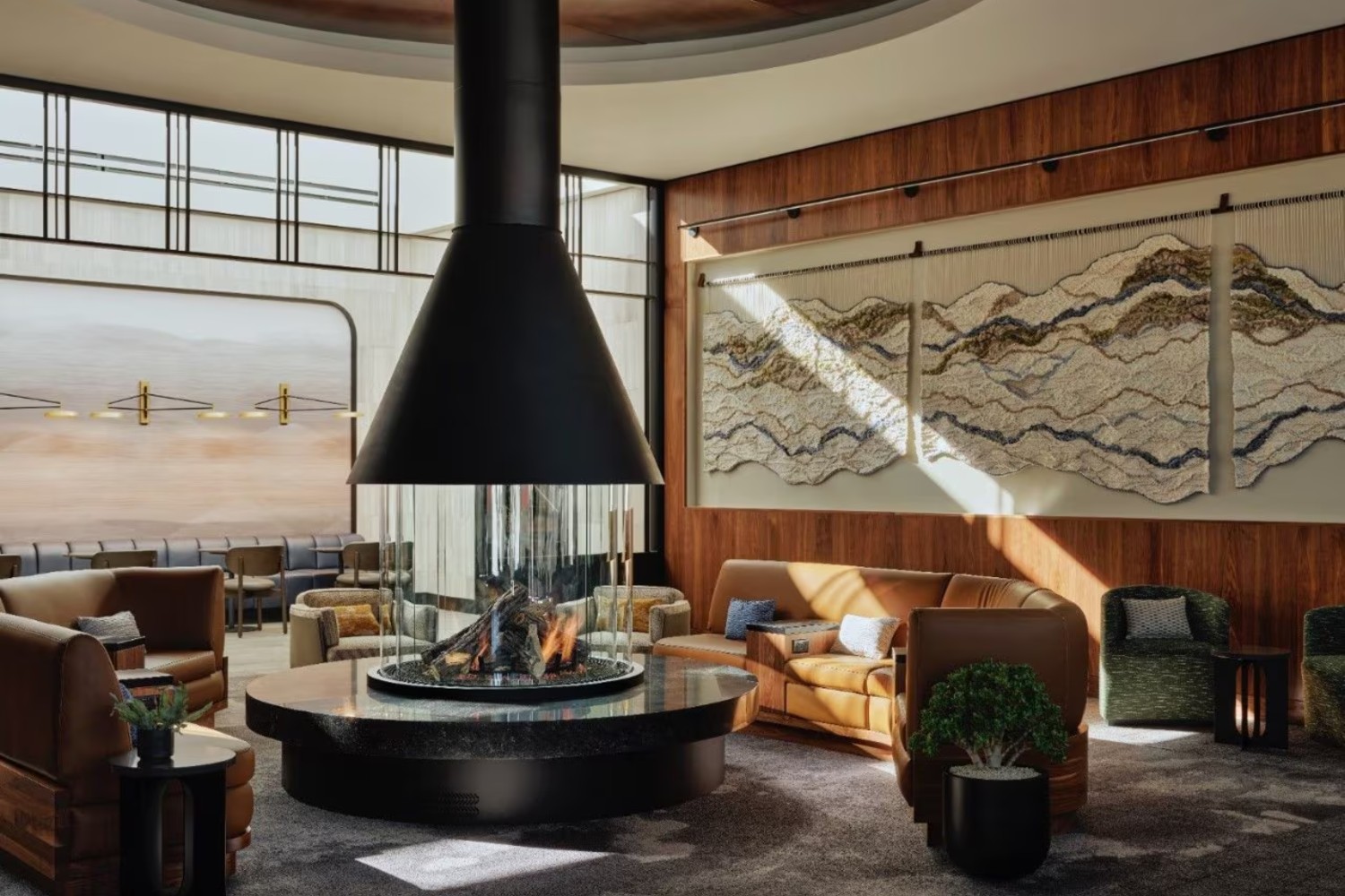 Inside the American Express Centurion Lounge at Salt Lake City International Airport