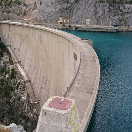 View from atop a dam