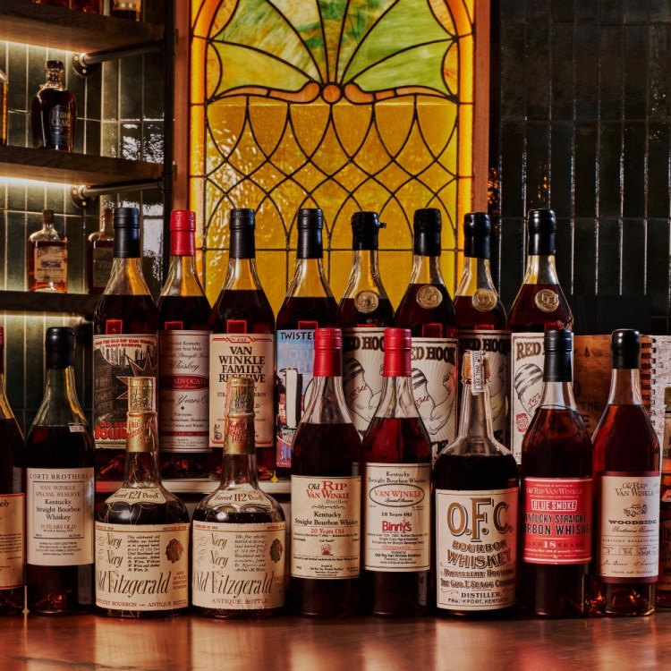 Bottles from the Great American Whiskey Collection.