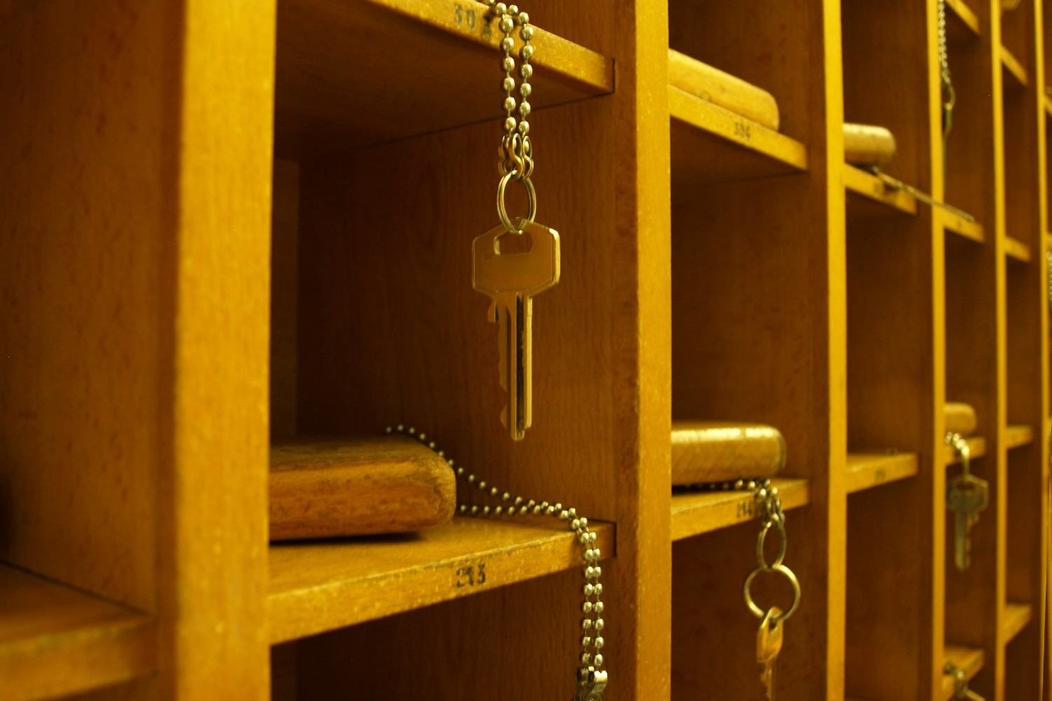Keys in a hotel lobby