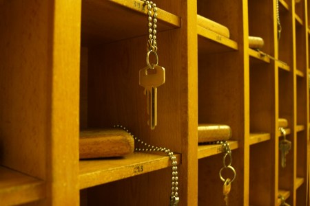 Keys in a hotel lobby