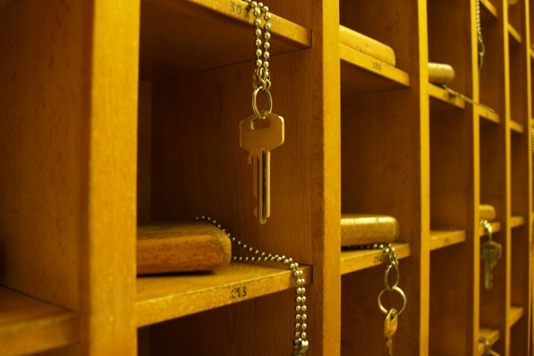 Keys in a hotel lobby