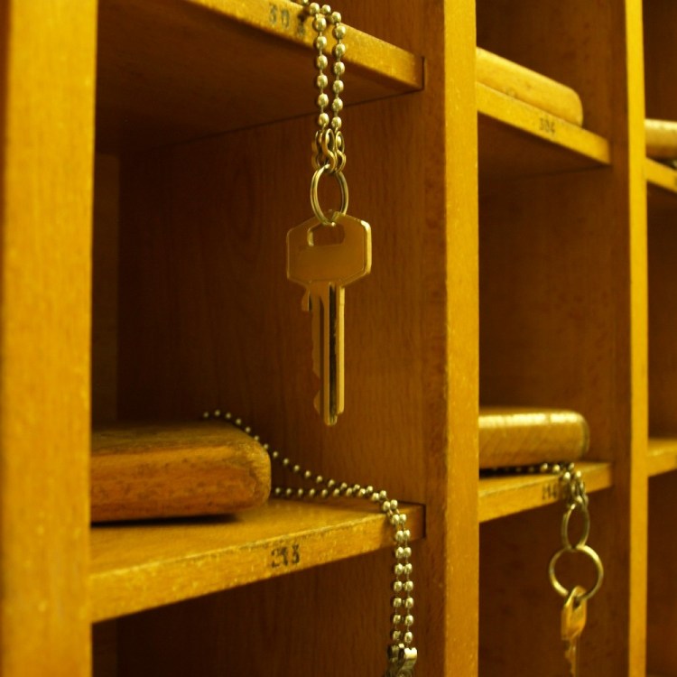 Keys in a hotel lobby