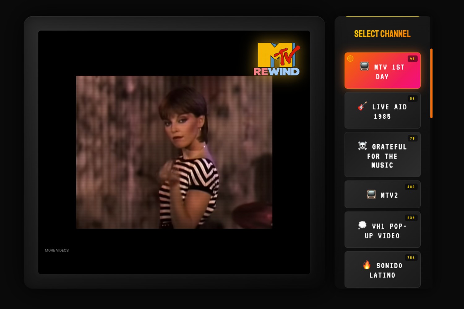 A screenshot of MTV Rewind