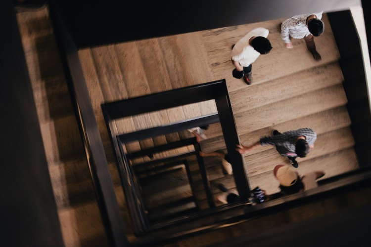 people on the stairs