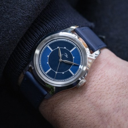 The Temporal Works Series A watch with a blue dial, from The Armoury's new in-house watch brand