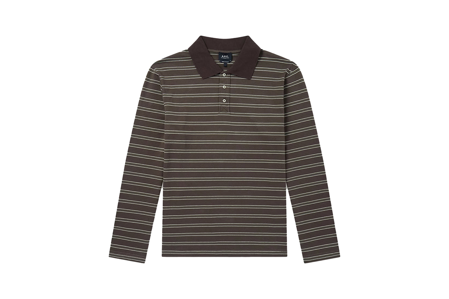 A.P.C. Striped Cotton-Jersey Polo