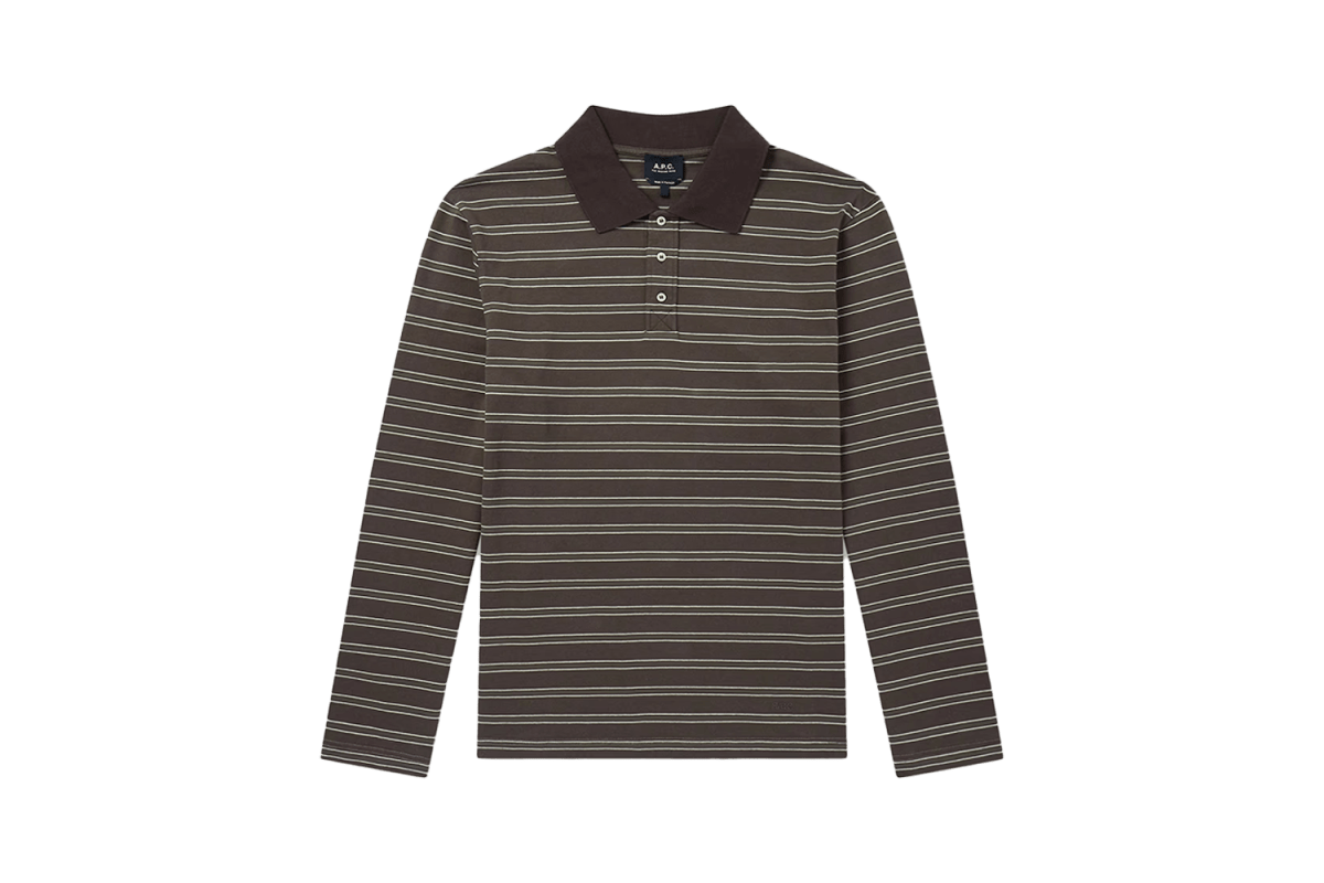 A.P.C. Striped Cotton-Jersey Polo