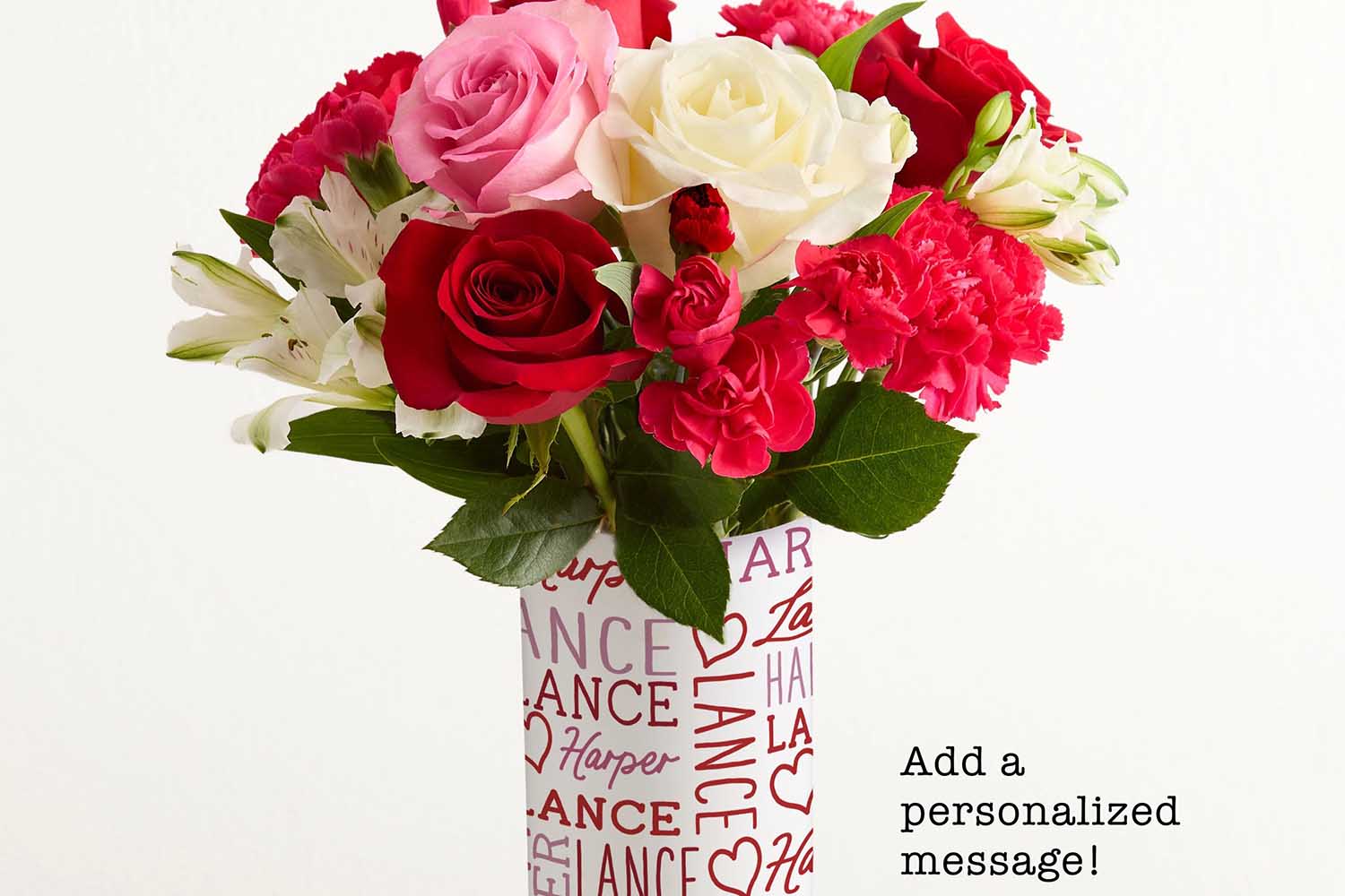 For the Personal Touch: Better Together Bouquet With Personalized Vase