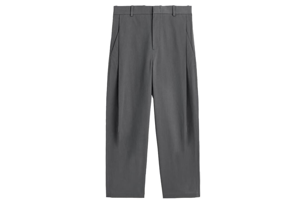 COS Wide-Leg Pleated Cotton Pants