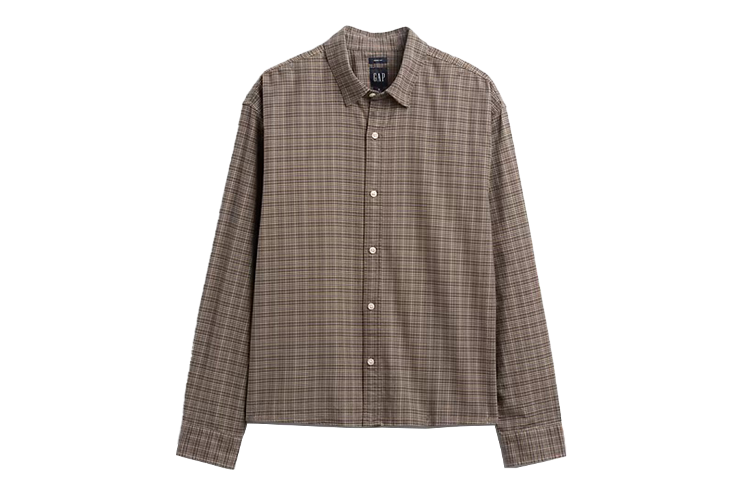 GAP Relaxed Crop Straight-Hem Oxford Shirt