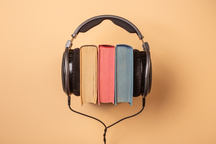 headphones on books