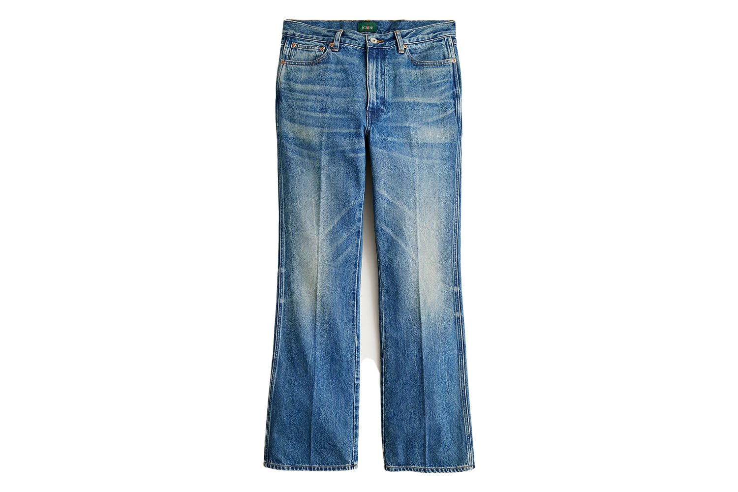J.Crew Bootcut Jean in Creased Indigo Wash