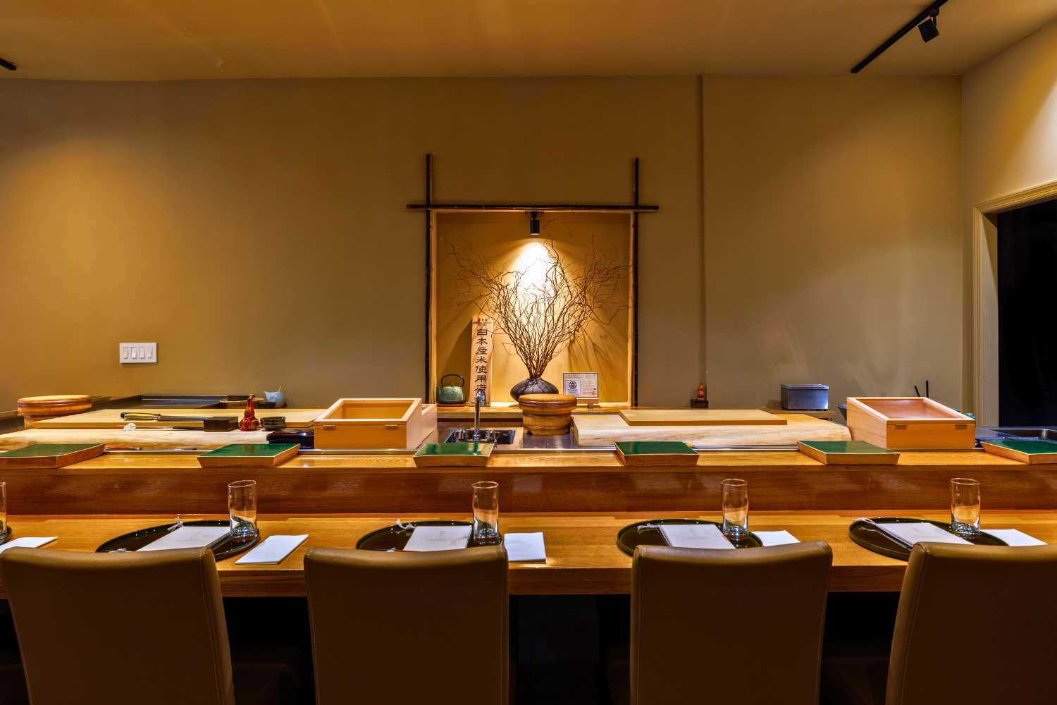 Counter seating at an omakase