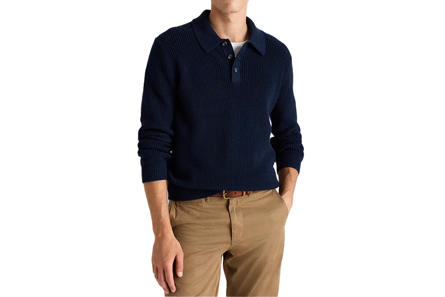 Quince Ribbed Sweater Polo