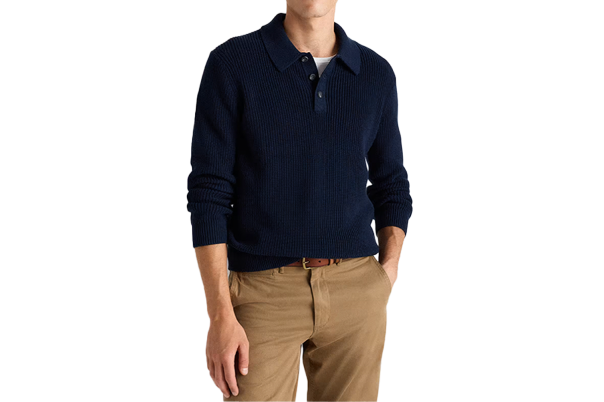Quince Ribbed Sweater Polo