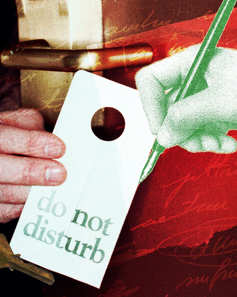 A do not disturb sign.
