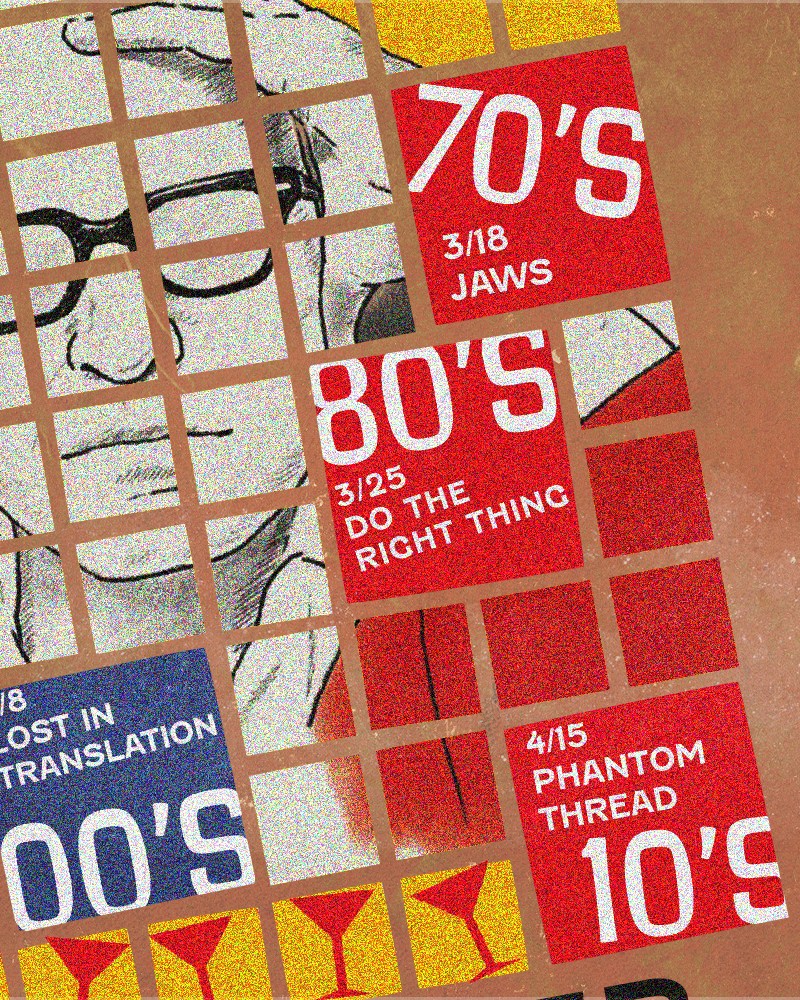 A poster for the film festival "A Man Under the Influence" and a bottle of Singani 63