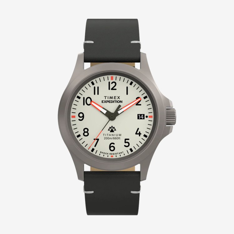 Timex Expedition Titanium 38mm Leather Strap Watch
