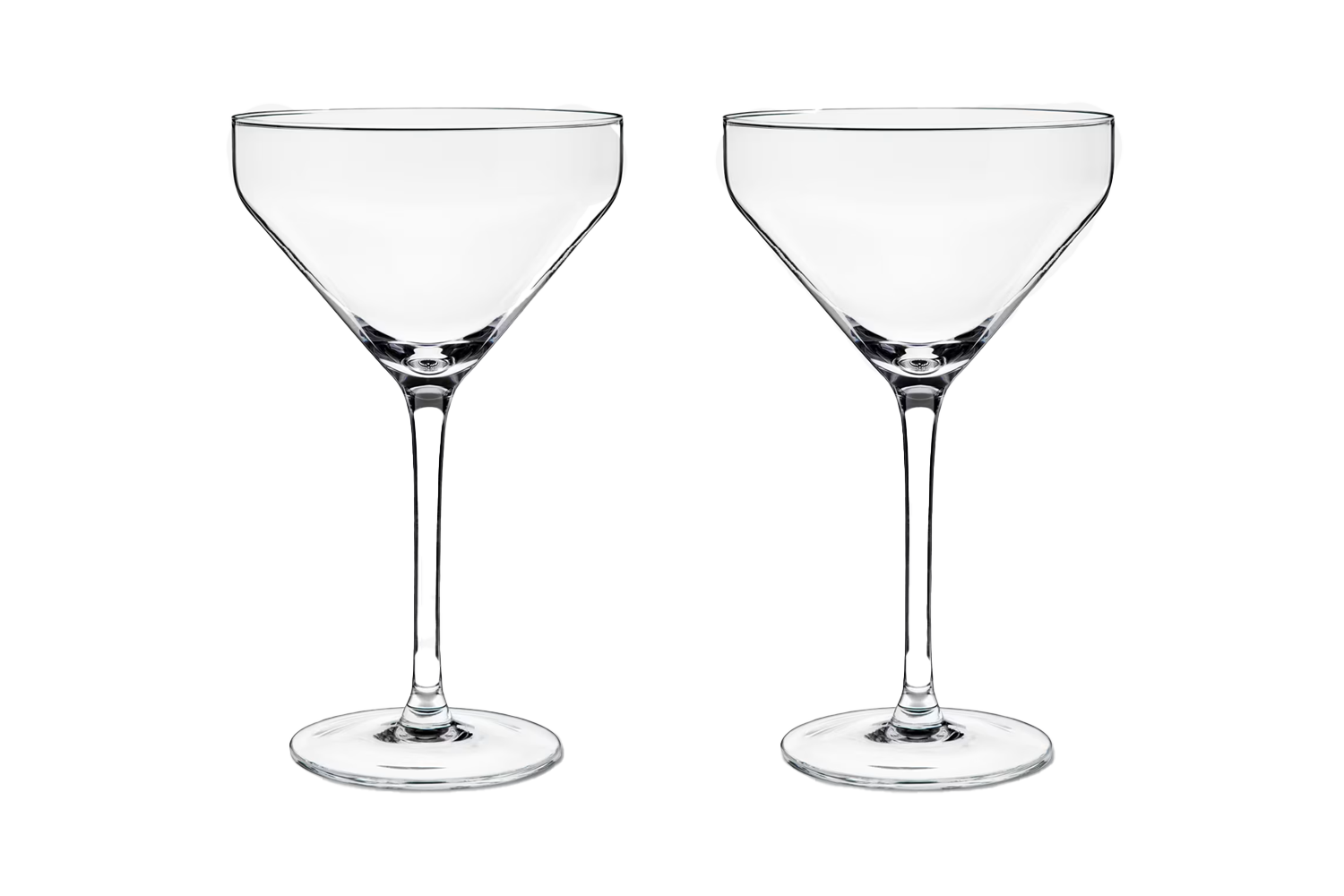 Viski Raye Angled Crystal Martini Glasses Set of 2