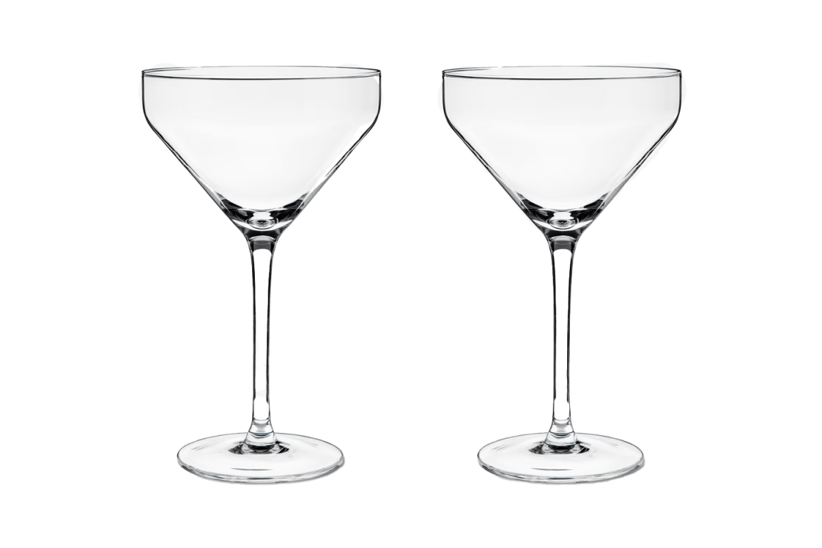 Viski Raye Angled Crystal Martini Glasses Set of 2