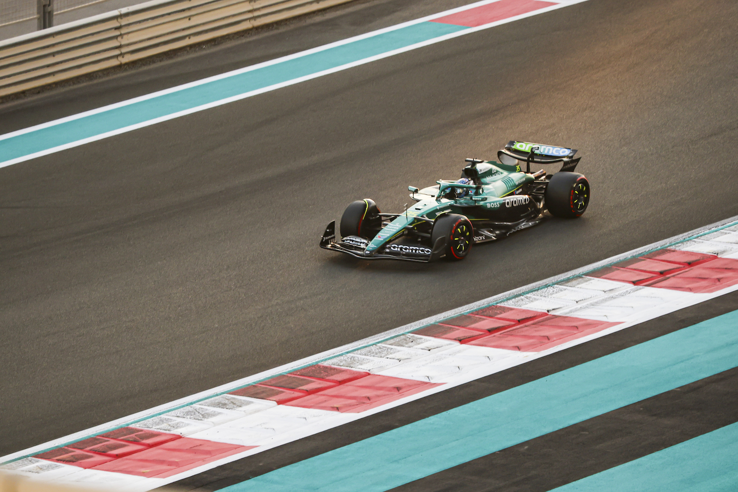 An aerial image of Aston Martin race car.