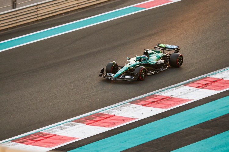 An aerial image of Aston Martin race car.