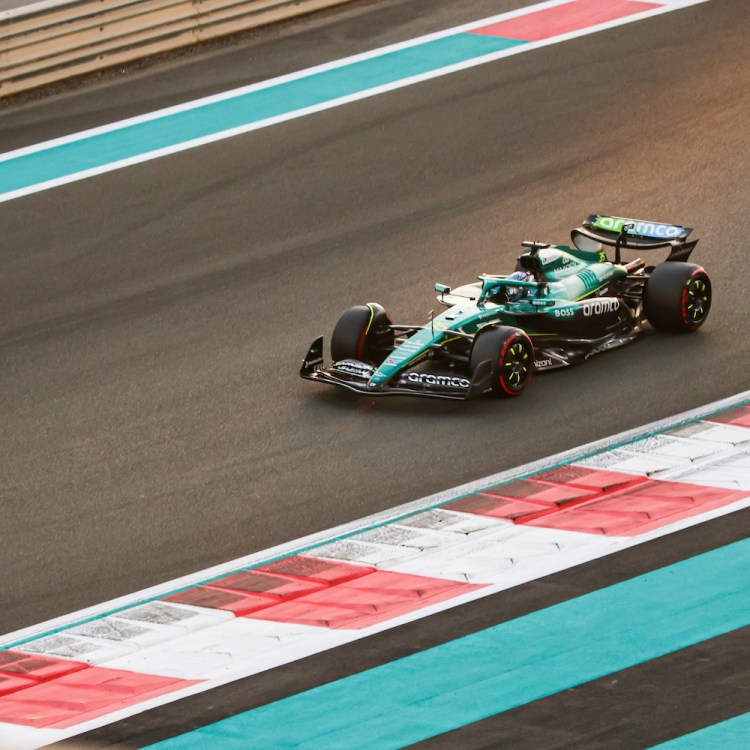 An aerial image of Aston Martin race car.