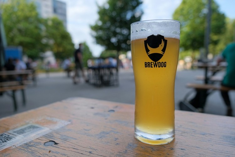 A glass of BrewDog beer