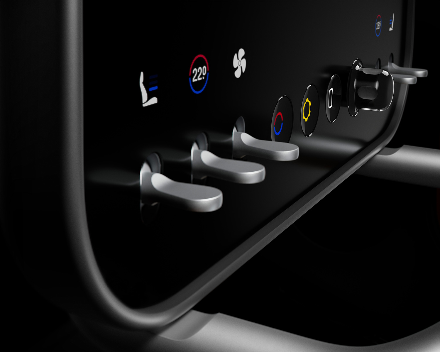 The tactile toggles inside the Ferrari Luce EV