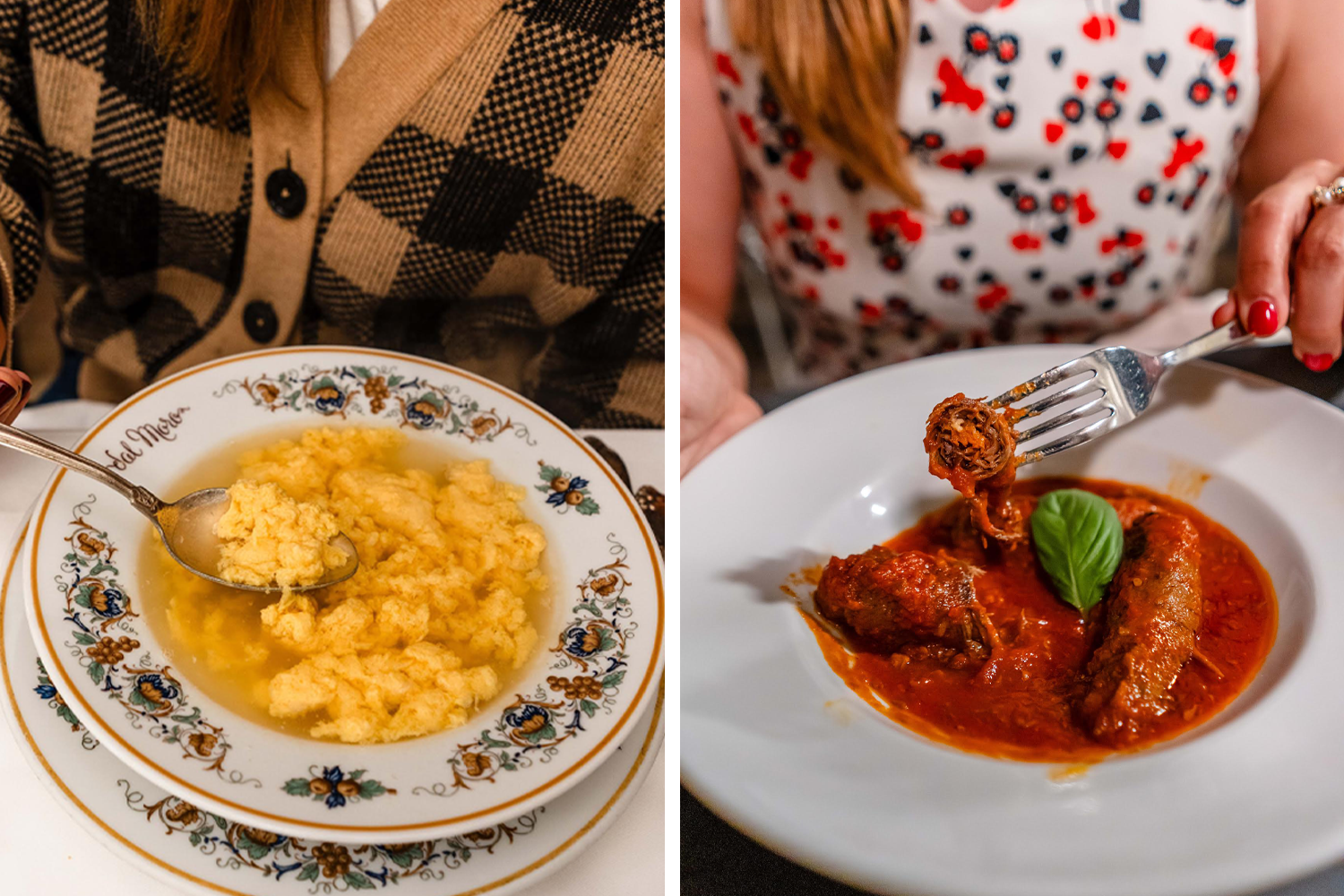 Stracciatella, a Roman egg-drop soup; Involtini alla Romana