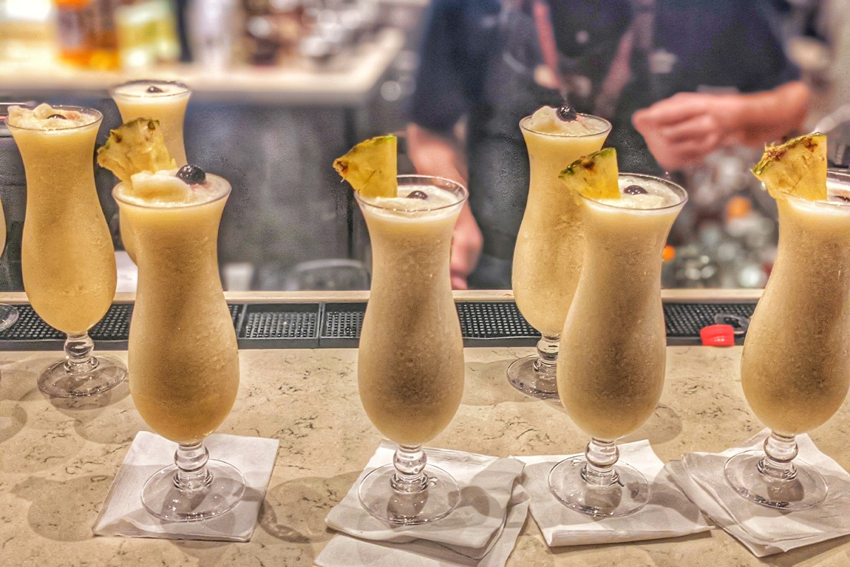 Pina Coladas at the Caribe Hilton
