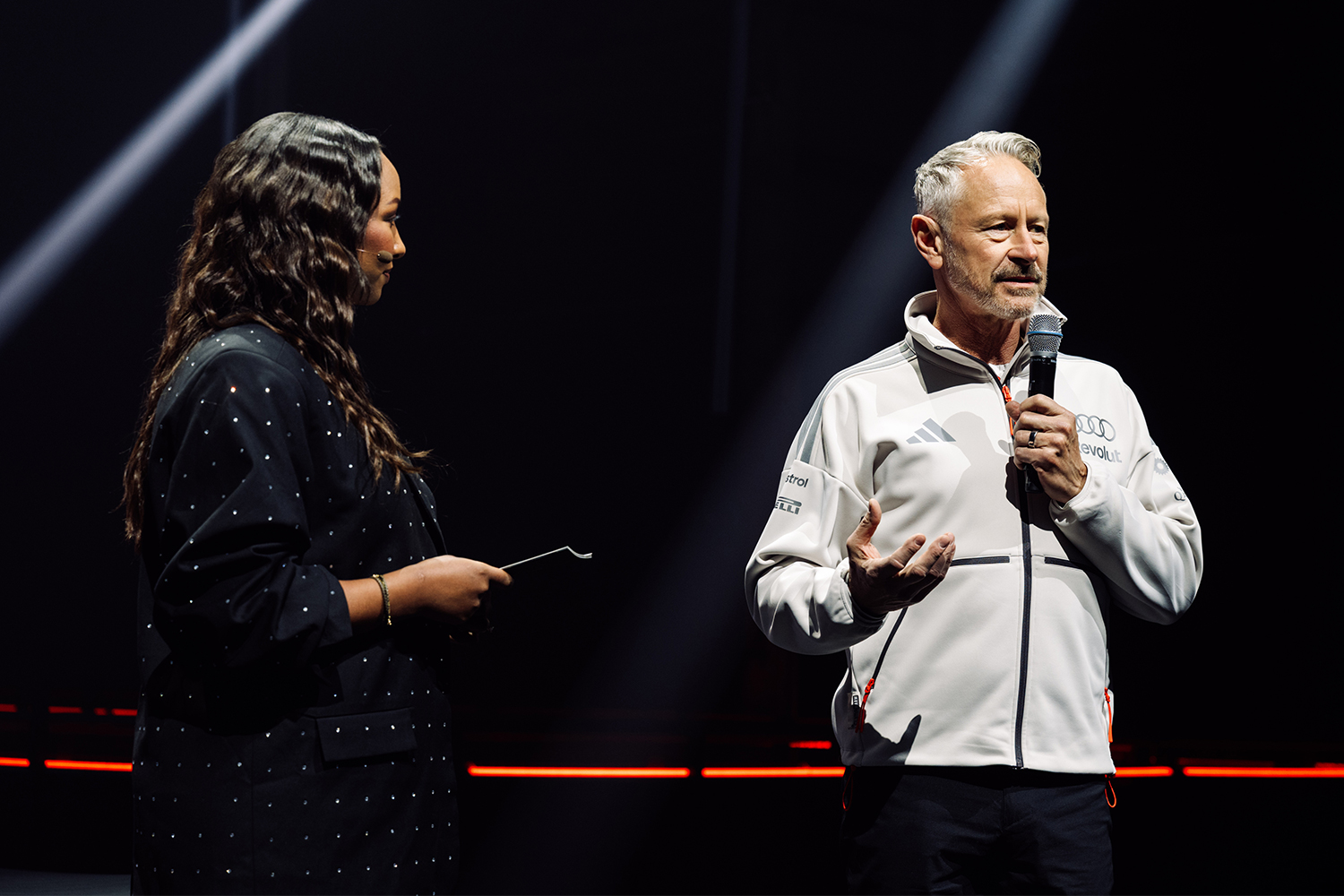 Jonathan Wheatley, the team principal of the Audi Revolut F1 Team, speaks at the team's launch event in Berlin in January 2026