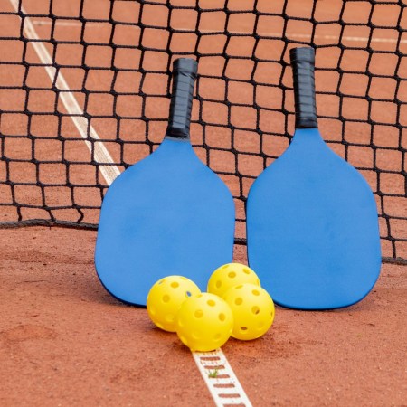 Pickleball gear on a court