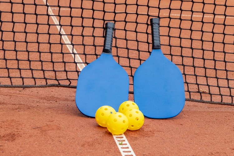 Pickleball gear on a court