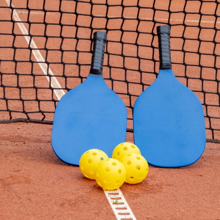 Pickleball gear on a court