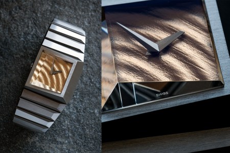 The Toledano & Chan b/1.3r watch with a solid gold dial and titanium case and bracelet