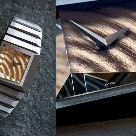 The Toledano & Chan b/1.3r watch with a solid gold dial and titanium case and bracelet