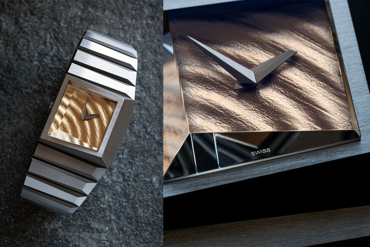 The Toledano & Chan b/1.3r watch with a solid gold dial and titanium case and bracelet