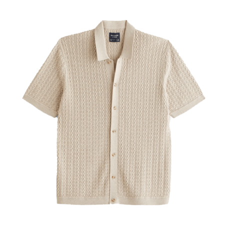 Abercrombie & Fitch Cable Button-Through Sweater Polo