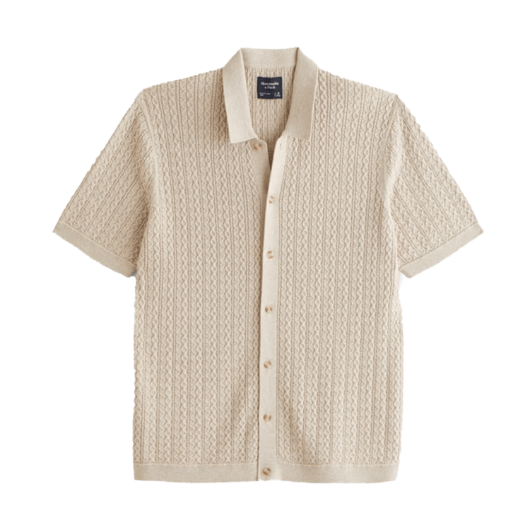 Abercrombie & Fitch Cable Button-Through Sweater Polo